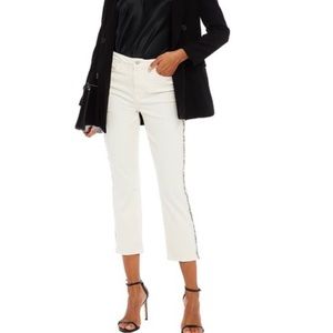L’Agence Nadia Side Tape High Waist Cropped Jeans